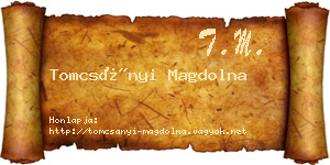 Tomcsányi Magdolna névjegykártya