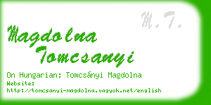 magdolna tomcsanyi business card