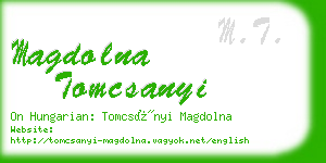 magdolna tomcsanyi business card